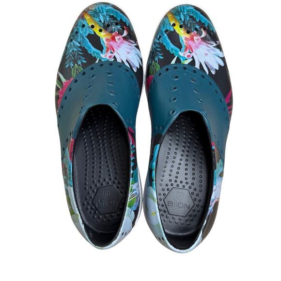 Biion Women's Spikeless Golf Shoes Jungle Night Print Black Blue Size 7 - Picture 2 of 9